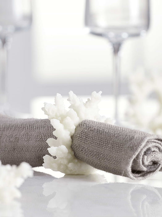 Six Faux Coral Napkin Rings
