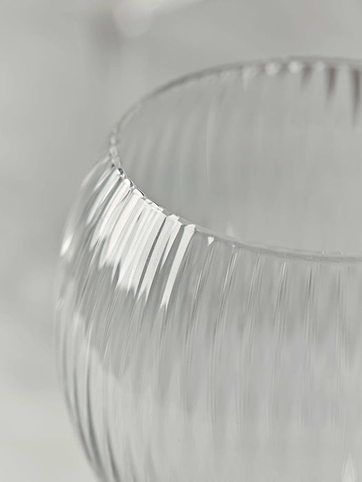 Six Fluted Wine Glasses