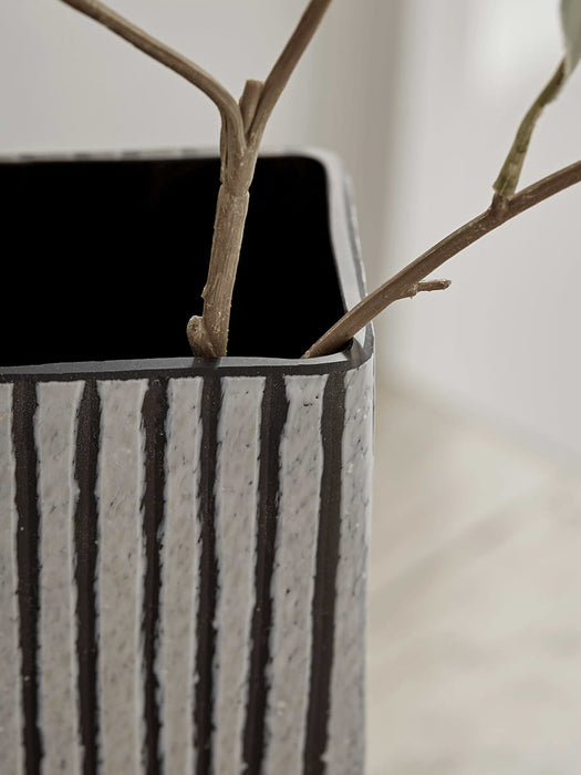 Monochrome Striped Column Vase