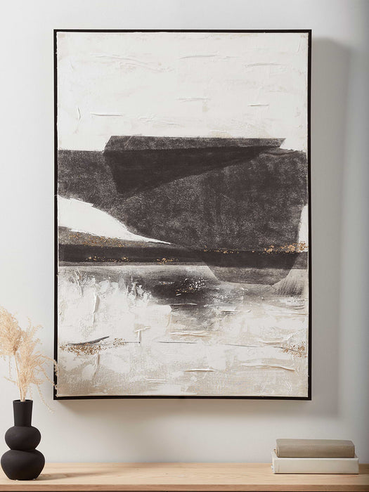 Abstract Dusk Shoreline Framed Canvas