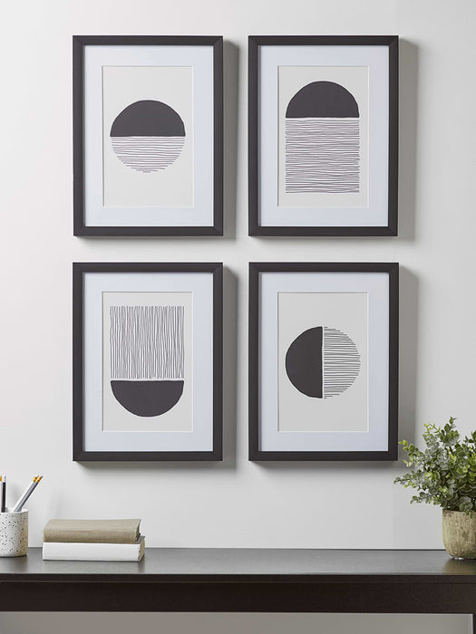 Four Monochrome Moon Framed Prints