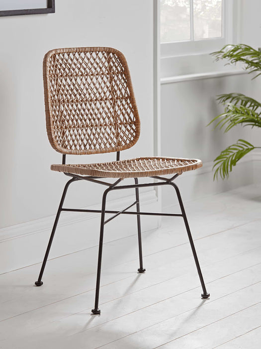 Woven Wicker Dining Chair