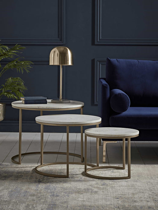 Three Dita Marble Side Tables