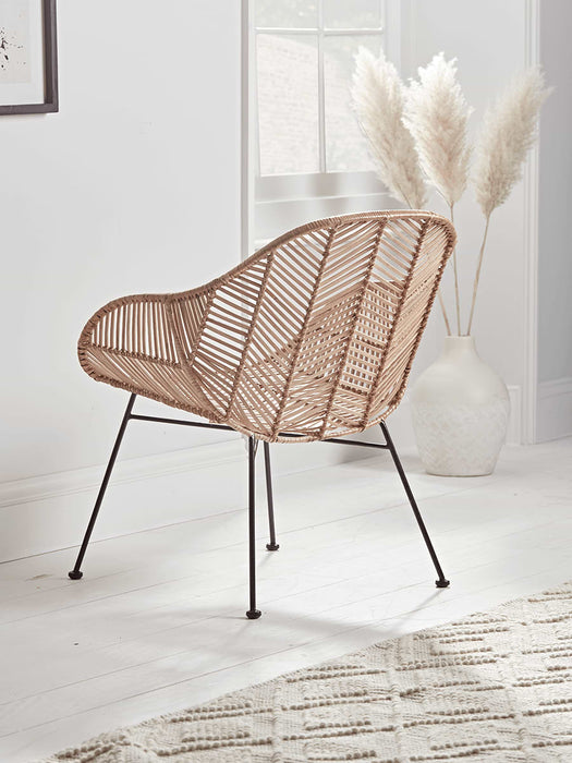 Chevron Flat Rattan Occasional Chair
