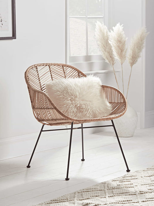 Chevron Flat Rattan Occasional Chair
