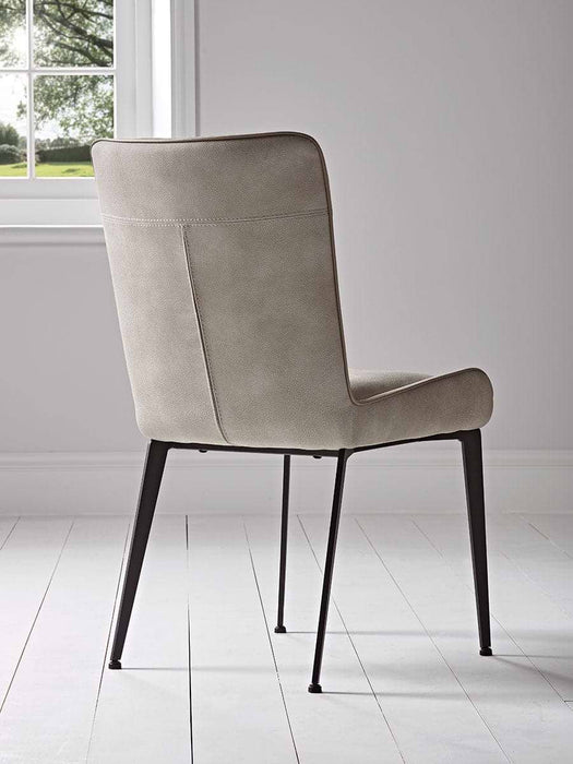 Two Soft Grey Dining Chairs