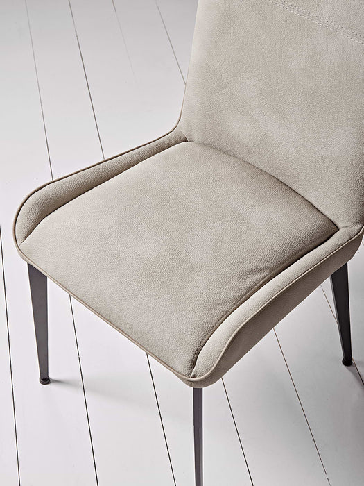 Two Soft Grey Dining Chairs