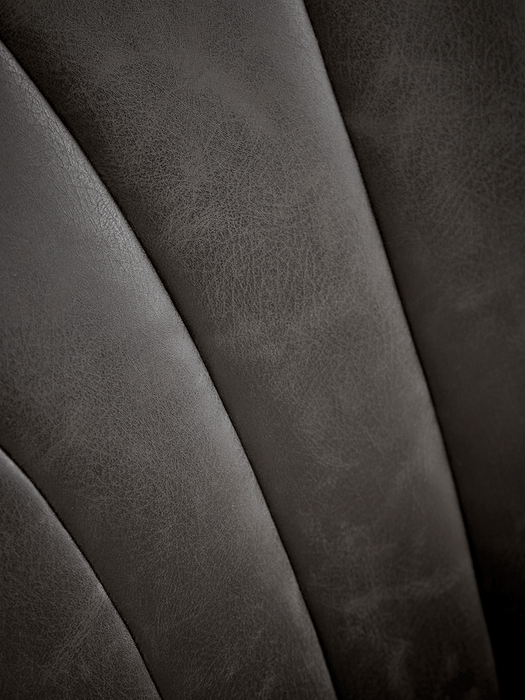 Faux Leather Fluted Office Chair - Grey