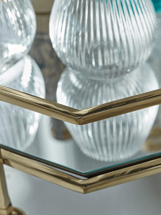 Octagonal Drinks Trolley - Gold
