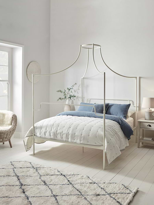 Lightweight Cross Stitch Bedspread - White