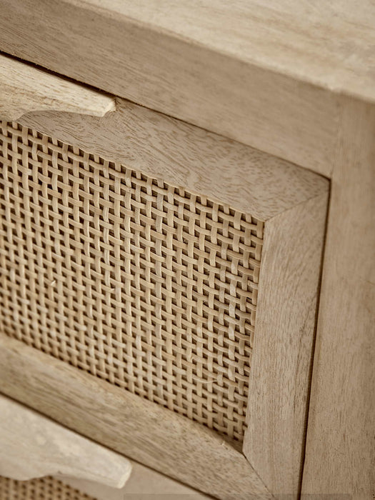 Flat Rattan Webbing Bedside Table