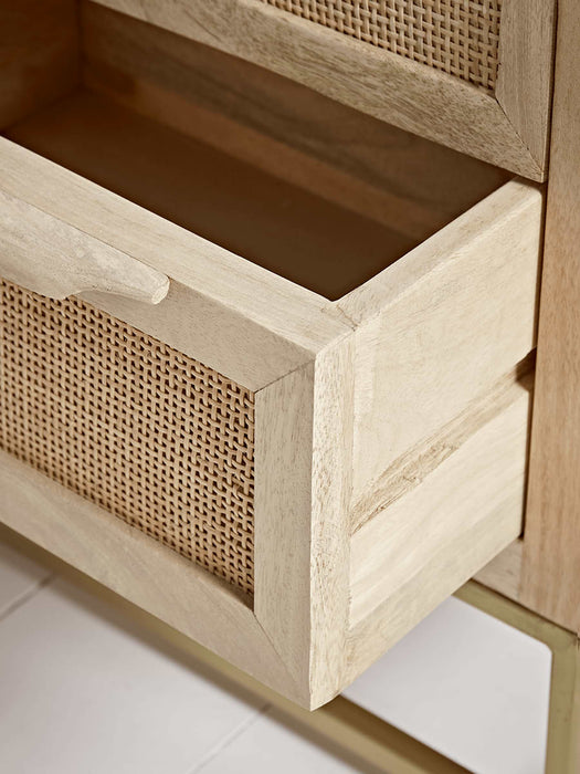 Flat Rattan Webbing Bedside Table