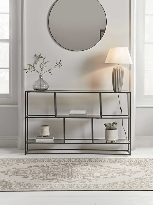 Textured Topped Metal Sideboard - Burnished Silver