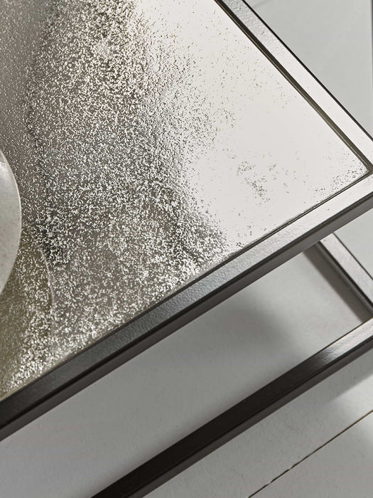 Textured Topped Metal Sideboard - Burnished Silver