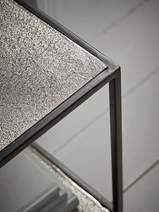 Textured Topped Metal Media Unit - Burnished Silver
