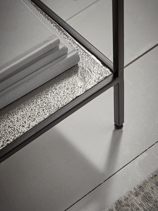Textured Topped Metal Media Unit - Burnished Silver