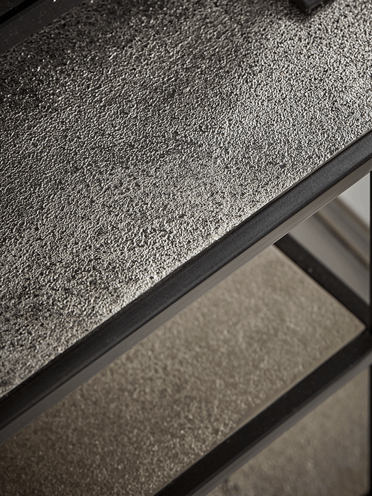 Textured Topped Metal Media Unit - Burnished Silver