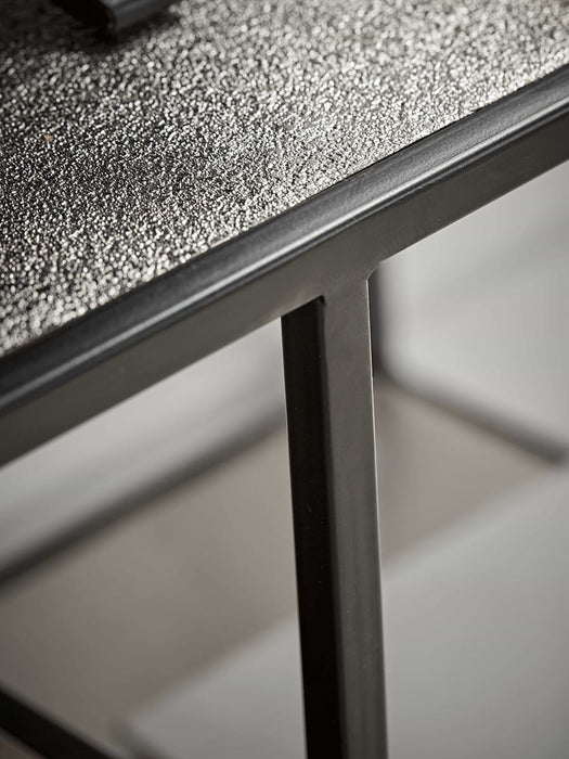 Textured Topped Metal Media Unit - Burnished Silver