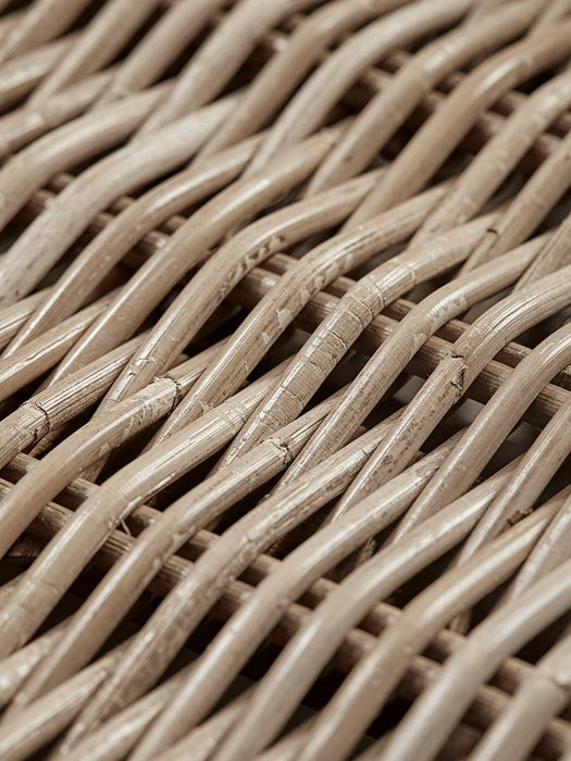 Round Rattan Storage Bench - Large
