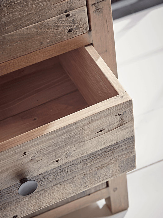 Loft Three Drawer Bedside Table