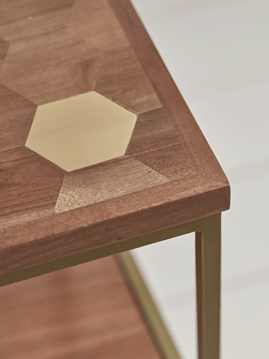Hive Brass Inlay Side Table