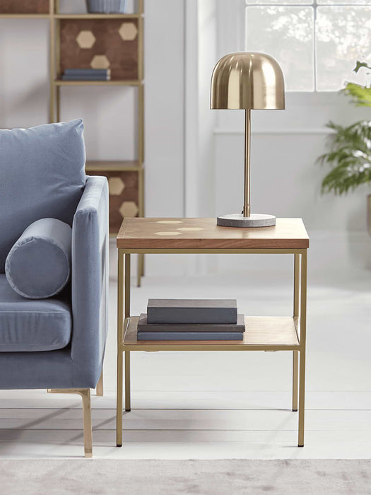 Hive Brass Inlay Side Table
