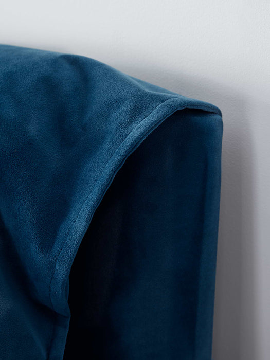 Pillowy Velvet Kingsize Bed - Deep Blue