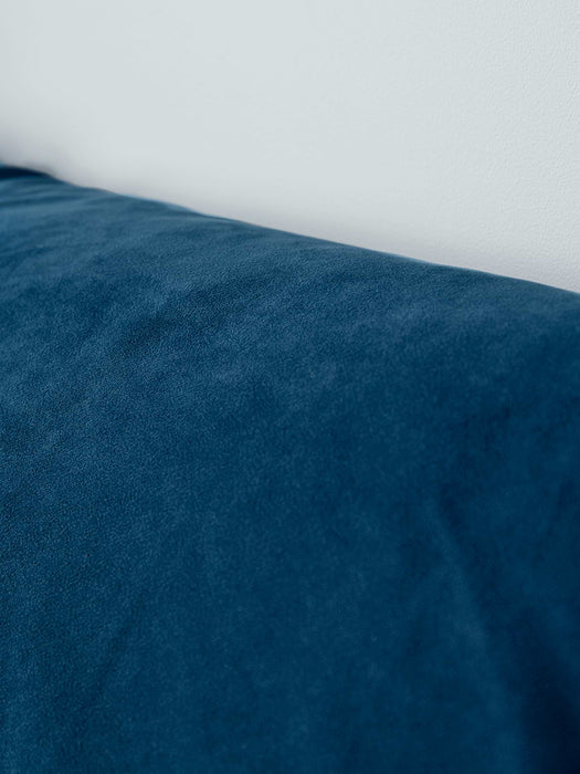 Pillowy Velvet Kingsize Bed - Deep Blue