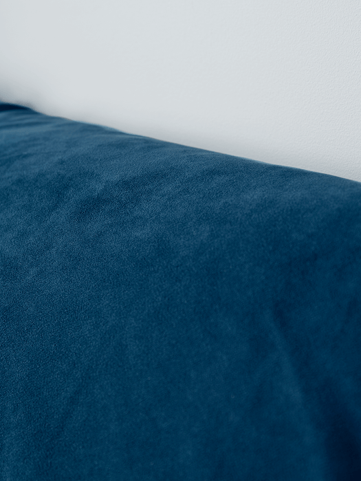 Pillowy Velvet Kingsize Bed - Deep Blue
