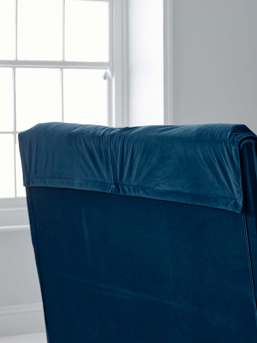 Pillowy Velvet Kingsize Bed - Deep Blue