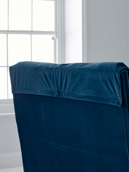 Pillowy Velvet Kingsize Bed - Deep Blue