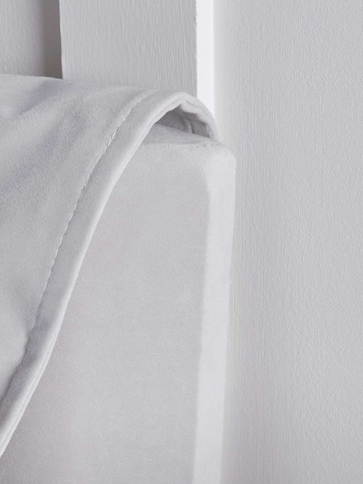 Pillowy Velvet Kingsize Bed - Soft Grey