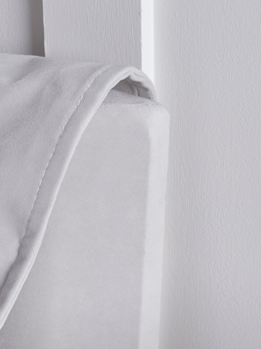 Pillowy Velvet Kingsize Bed - Soft Grey