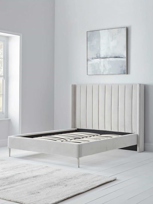 Fluted Velvet Kingsize Bed