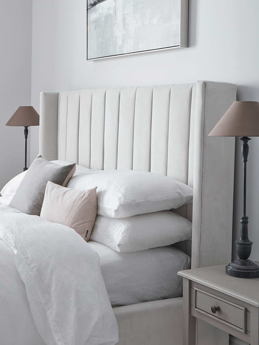 Fluted Velvet Kingsize Bed