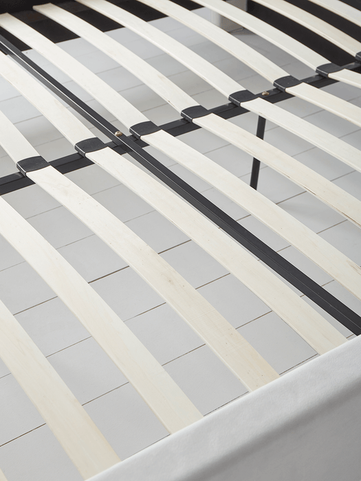 Fluted Velvet Kingsize Bed - Soft Grey