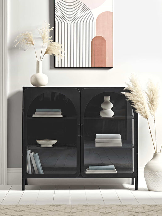 Reeded Glass Arch Display Cabinet