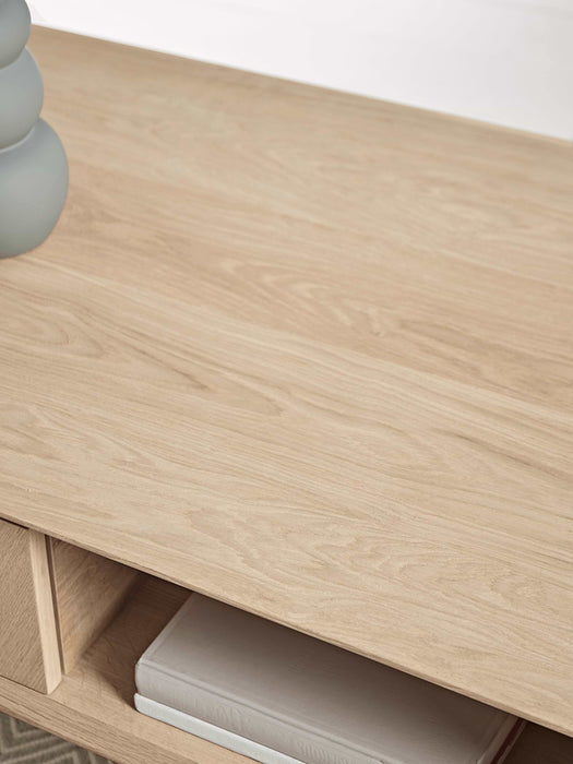 Chevron Oak Storage Coffee Table