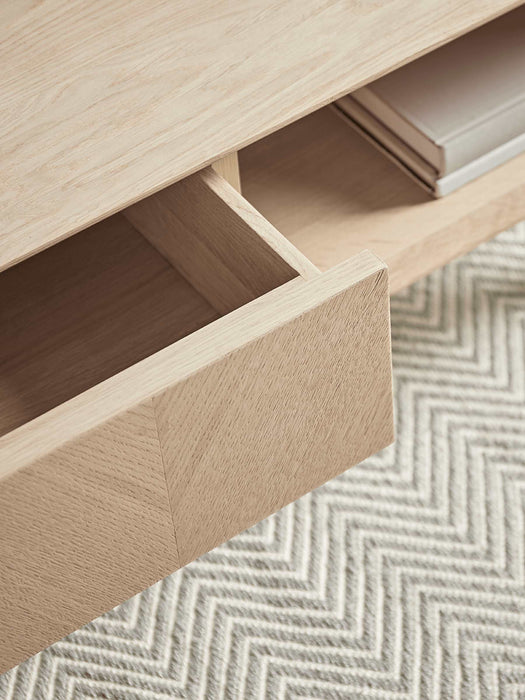 Chevron Oak Storage Coffee Table