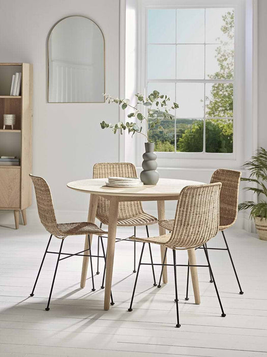 Chevron Oak Round Dining Table