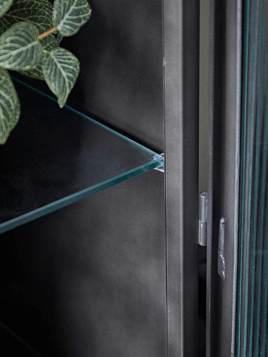 Reeded Glass Display Cabinet - Slim