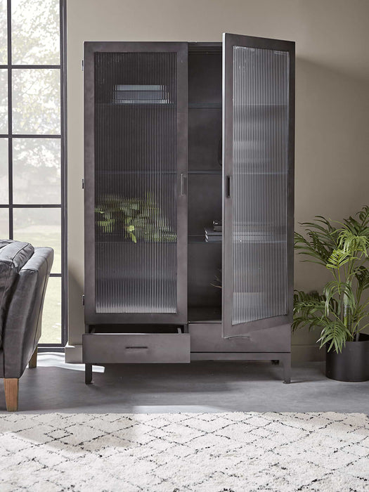 Reeded Glass Display Cabinet - Large