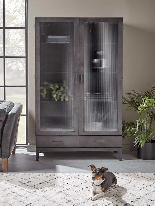 Reeded Glass Display Cabinet - Large