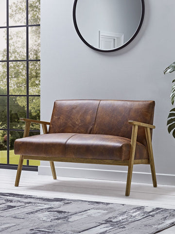 Relaxed Lounge Sofa - Tan Leather