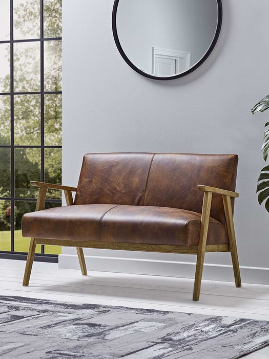 Relaxed Lounge Sofa - Tan Leather