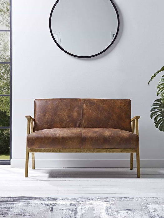 Relaxed Lounge Sofa - Tan Leather