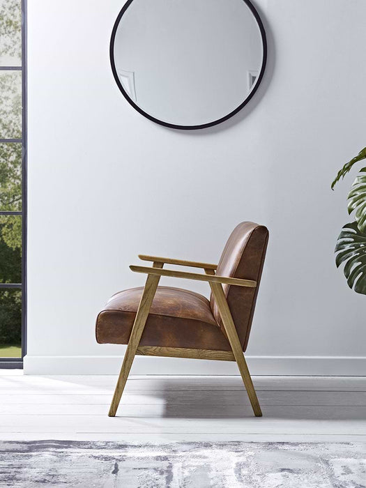 Relaxed Lounge Sofa - Tan Leather
