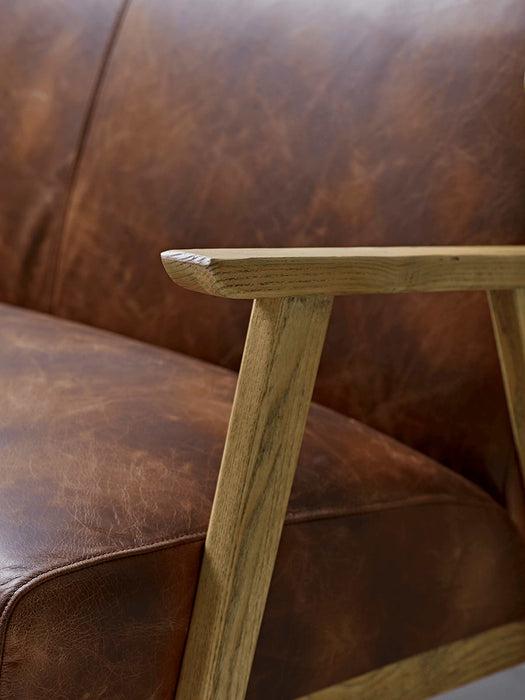 Relaxed Lounge Sofa - Tan Leather