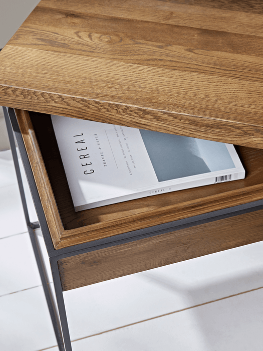 Burnt Oak Storage Side Table
