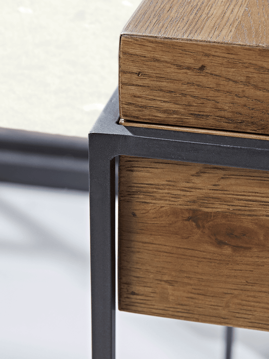 Burnt Oak Storage Side Table